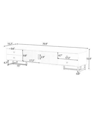 Modern Media Console for TVs up to 75", Living Room Entertainment Center with 4 Drawers and 2 Storage Cabinets