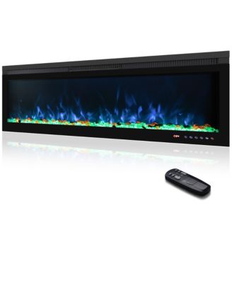 Linear Recessed-in Electric Fireplace with Remote Control, Adjustable Heat and Timer