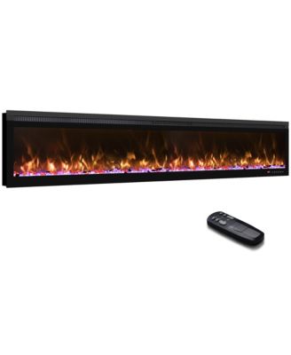 72" Linear Recessed-in Electric Fireplace with Remote Control, Adjustable Heat and Timer