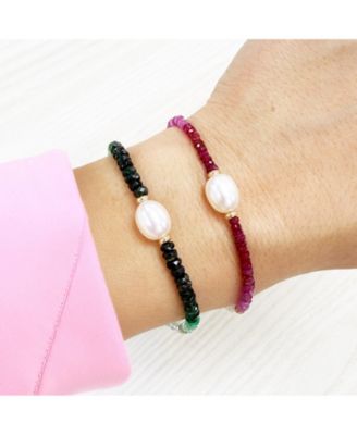  Ombre Bead Pearl Bracelet 14K Gold