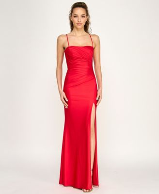 Juniors' Square Neck Knit Gown