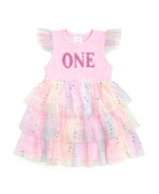 Baby Girls First Birthday Fairy Dust Short Sleeve Tutu Dress
