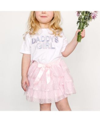 Little Girls Daddy's Girl Patch Short Sleeve T-Shirt