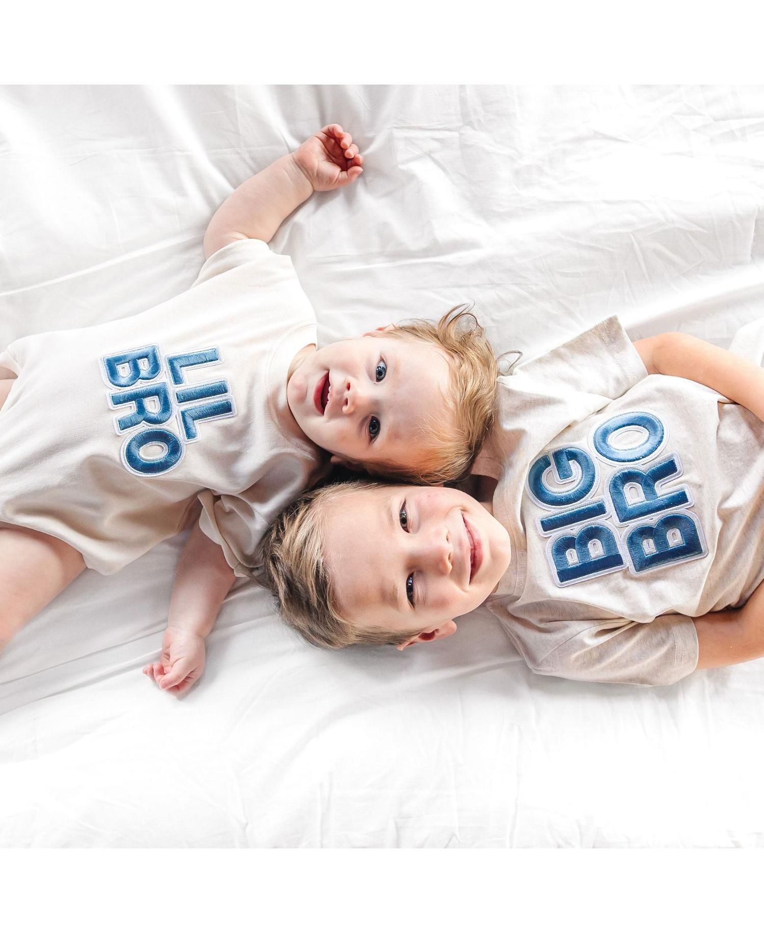 Baby Boys Bro Embroidered Patch Short Sleeve T-Shirt