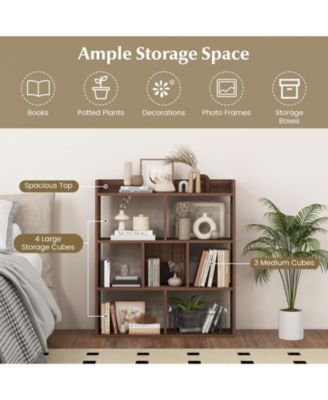 7 Cube Open Back Bookshelf with Anti Tip Safety Wall Anchor