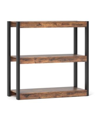 3 Tier Wooden Bookcase Display Shelf with Dual Anti Tip Kits
