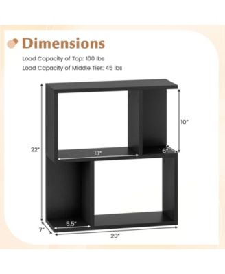 Three Tier Bookshelf with Open Display Shelves for Small Space