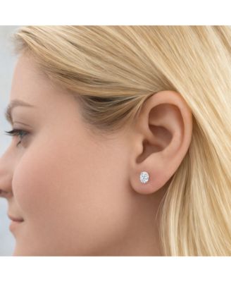 Elena Oval Moissanite Vermeil Stud Earrings