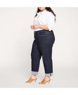 Women's Plus size Stevie High Rise Cuffed Straight Leg Jeans