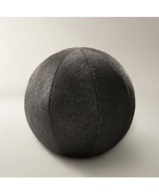 Maeve Felted Wool Ball Pillow 12" - Warm Charcoal