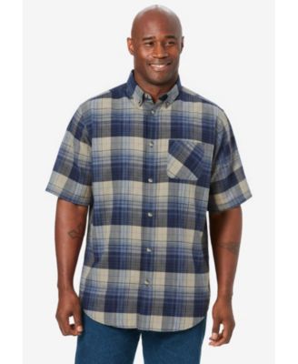 Men's Big and Tall Short Sleeve Flannel Shirt