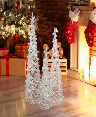 Northlight  39.25" Led Lighted Cone Tree Christmas Decoration, Set of 3