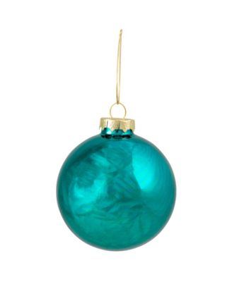 6-Piece Shiny and Matte Turquoise Blue Glass Ball Christmas Ornament Set 3.25" 80mm