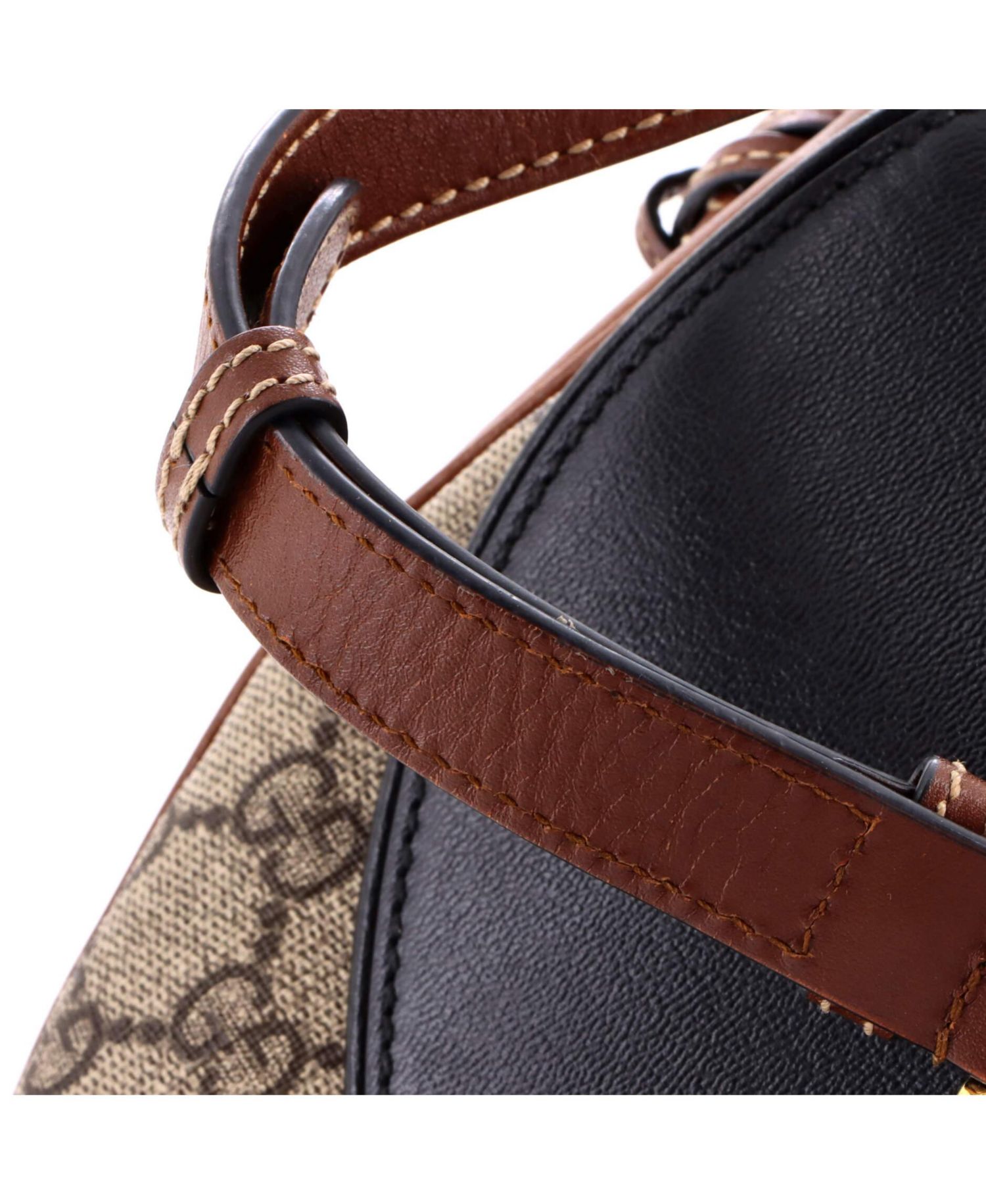 Small Padlock Saddle Shoulder Bag GG Coated Canvas and Leather