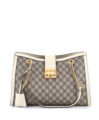 Medium Padlock Chain Tote GG Coated Canvas with Leather