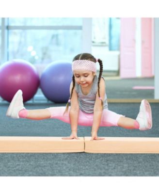 7 FT Folding Balance Beam with Removable Suede Cover and Non-slip Bottom