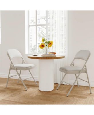 8-Pack Metal Folding Chairs, Padded Seat and Back, Heavy-Duty Steel Frame, 350lb Capacity, Stackable for Events