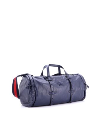 Double G Side Pocket Duffle Bag Leather