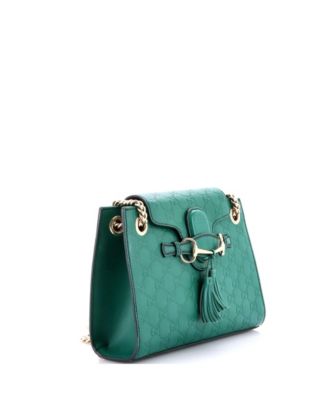Small Emily Chain Flap Shoulder Bag Guccissima Leather