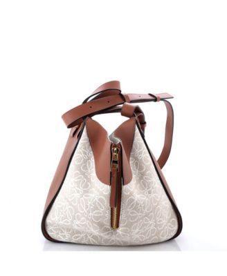 Small Hammock Bag Leather and Anagram Jacquard