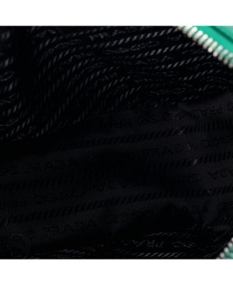 Mini Triangle Logo Wristlet Pouch Embossed Saffiano Leather