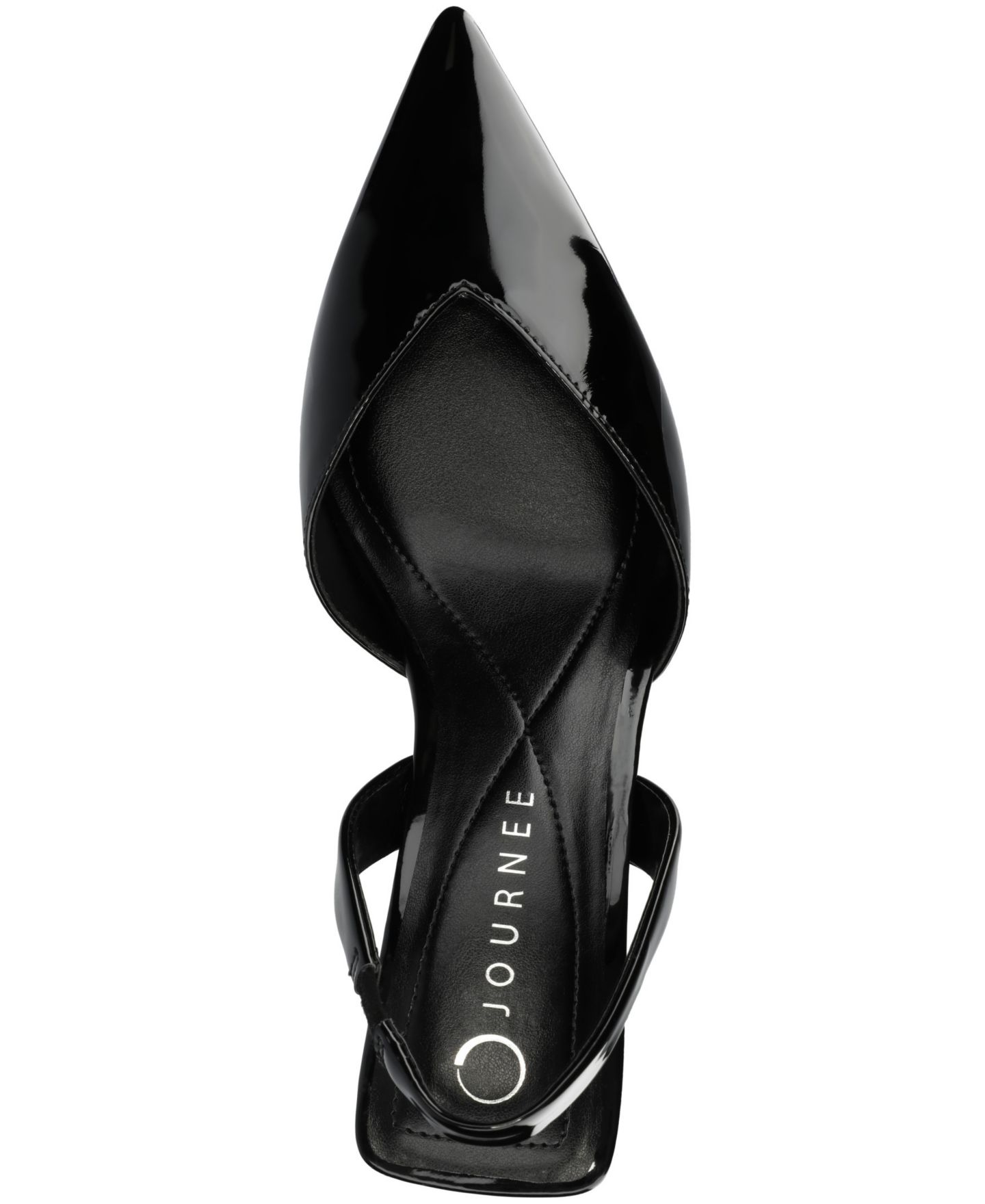 Женские туфли Journee Collection Fallon Low Pointed Toe Pumps, цвет: Чёрный лаковый — фото 4