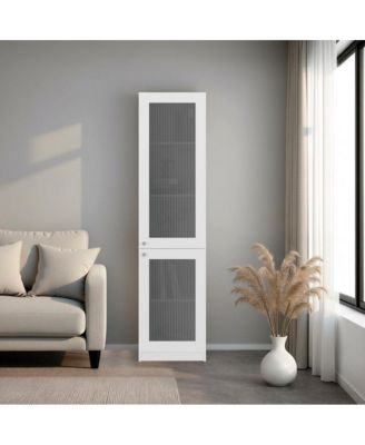 Surry Tall Bookcase 71" H with 2 Fluted Panel Doors and Five Interior Shelves