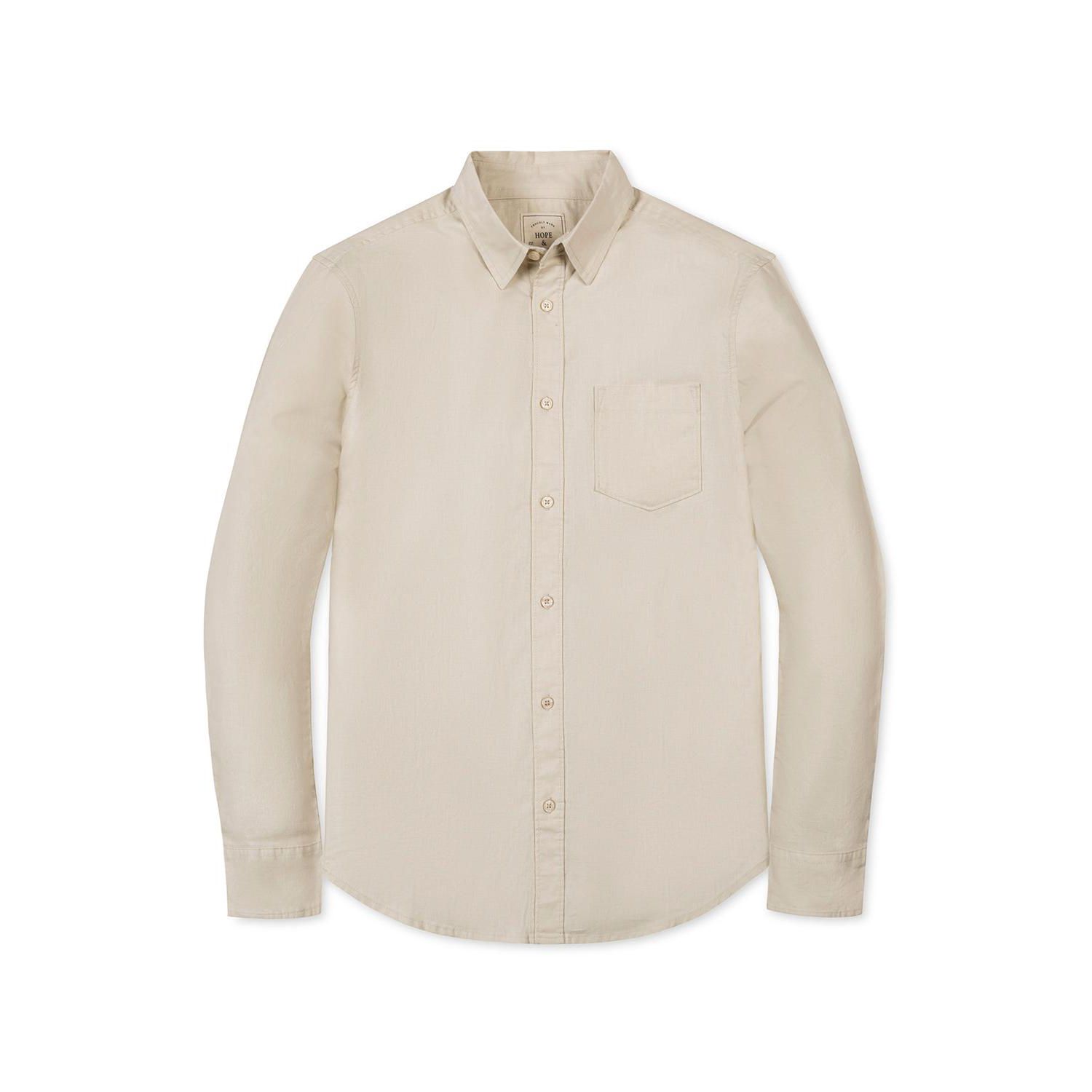Men's Hope and Henry Long Sleeve Solid Linen Shirt