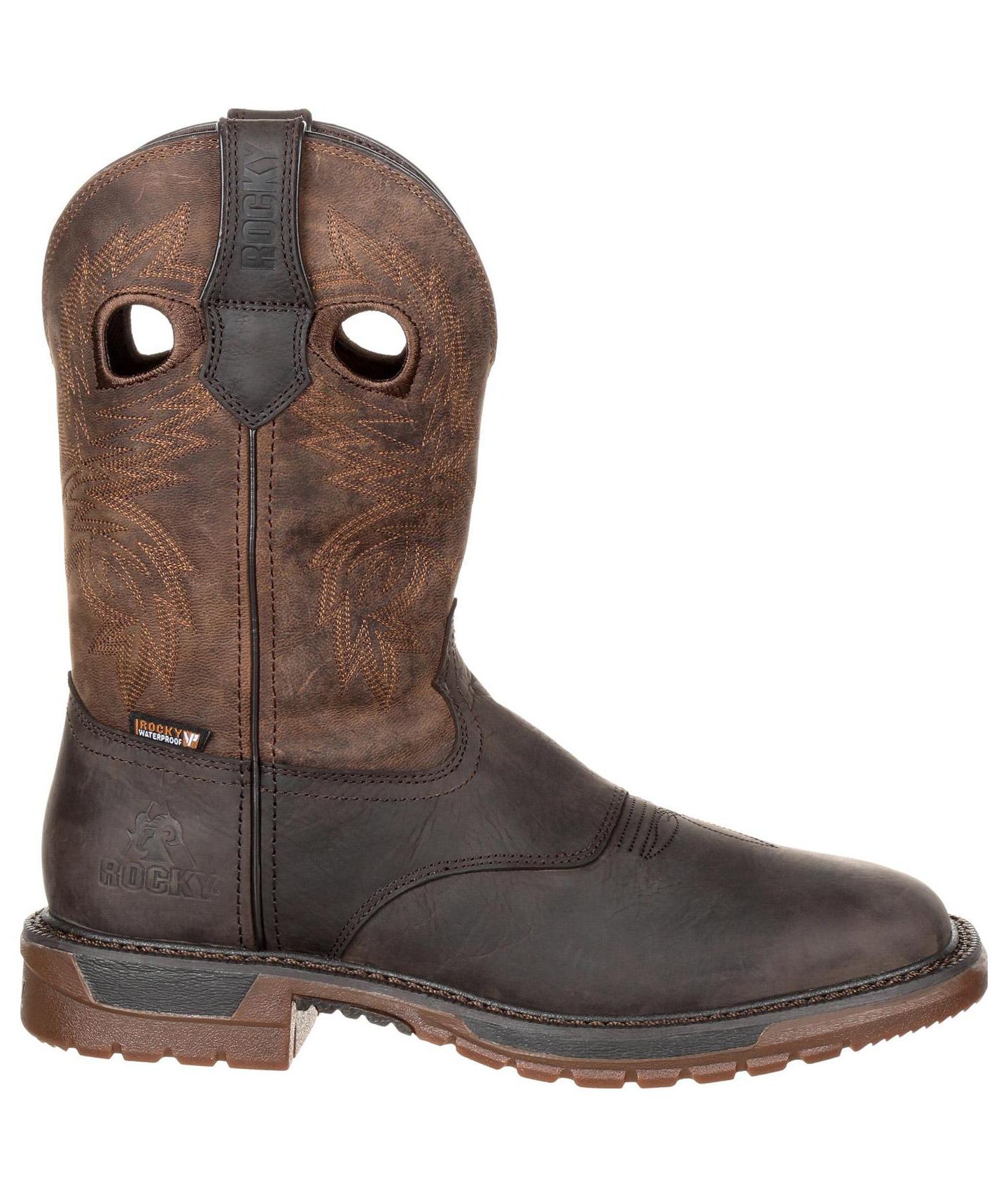 Мужские ботинки ROCKY Iginal Ride FLX Waterproof Western Boot, цвет: Тёмный коричневый — фото 6