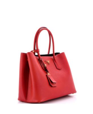 Medium Cuir Double Tote Saffiano Leather