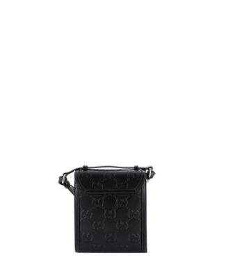 Small Flap Crossbody Bag GG Embossed Perforated Leather