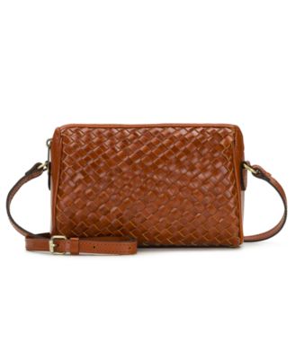 Romy Small Woven Leather Crossbody Handbag
