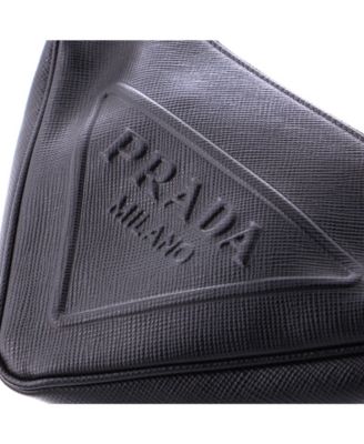 Small Triangle Logo Zip Crossbody Bag Soft Leather