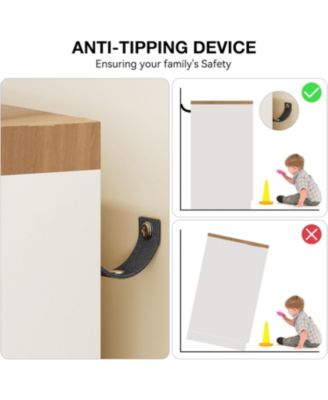 43.3'' H Armoire Wardrobe Closet with 4 Drawers and 2 Doors, Hanging Rod, Multifunctional Wooden Dresser with Storage Closet, Bathroom Cabinet.