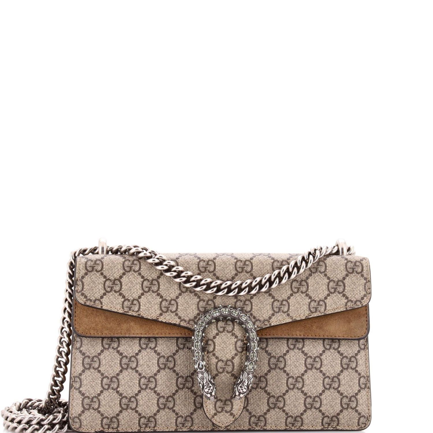 Small Dionysus Bag GG Coated Canvas with Crystal Embellished Metal