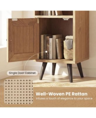 6-Tier Tall Narrow Bookcase 54 Inches Slim Storage