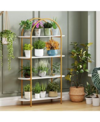 4-Tier Open Bookcase with Sturdy Metal Frame for Living