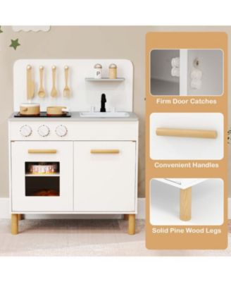 Kids Kitchen Playset with Cooking Accessories and Storage