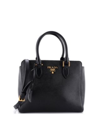 Small Convertible Open Tote Saffiano Leather