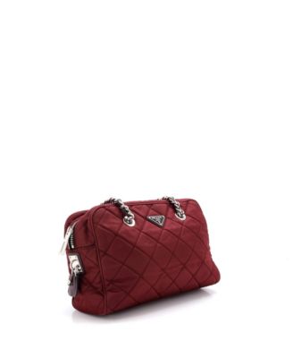 Medium Chain Shoulder Bag Quilted Tessuto