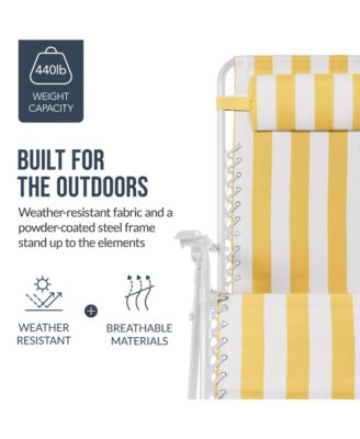 Set of 2 Extra Wide Zero Gravity Lounge Chair Recliners w/ Cup Holder