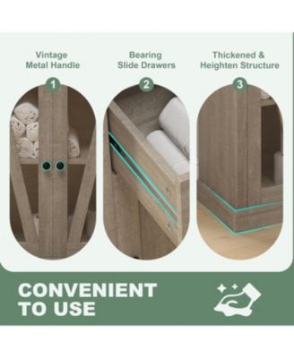 Tall Bathroom Storage Cabinet, Freestanding Narrow Bathroom Cabinet with Shelves and Drawer, Modern Bathroom Storage Cabinets for Bathrooms