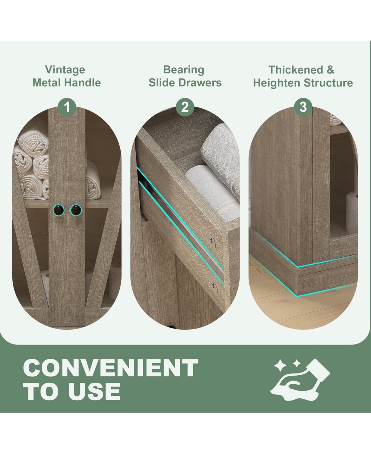 gaomon Tall Bathroom Storage Cabinet, Freestanding Narrow Bathroom Cabinet with Shelves and Drawer, Modern Bathroom Storage Cabinets for Bathrooms