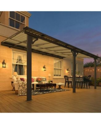 16x10 Outdoor Hardtop Gazebo Adjustable Height (6.5-9.8Ft) Pergola for Patio