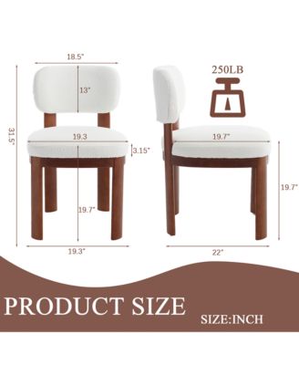 Modern Fabric Upholstered Dining Chairs, Accent Wood Legs, Armless Side Dinner Chair