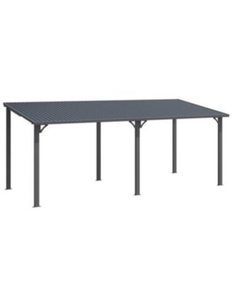 20' x 8' Hardtop Gazebo Outdoor Pergola Lean to Metal Pergolas