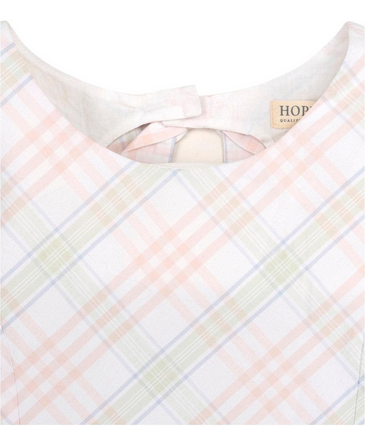 Платье Hope & Henry Organic Stretch Poplin Button Back Party Dress для девочек-малышей, цвет: Клетчатый — фото 2