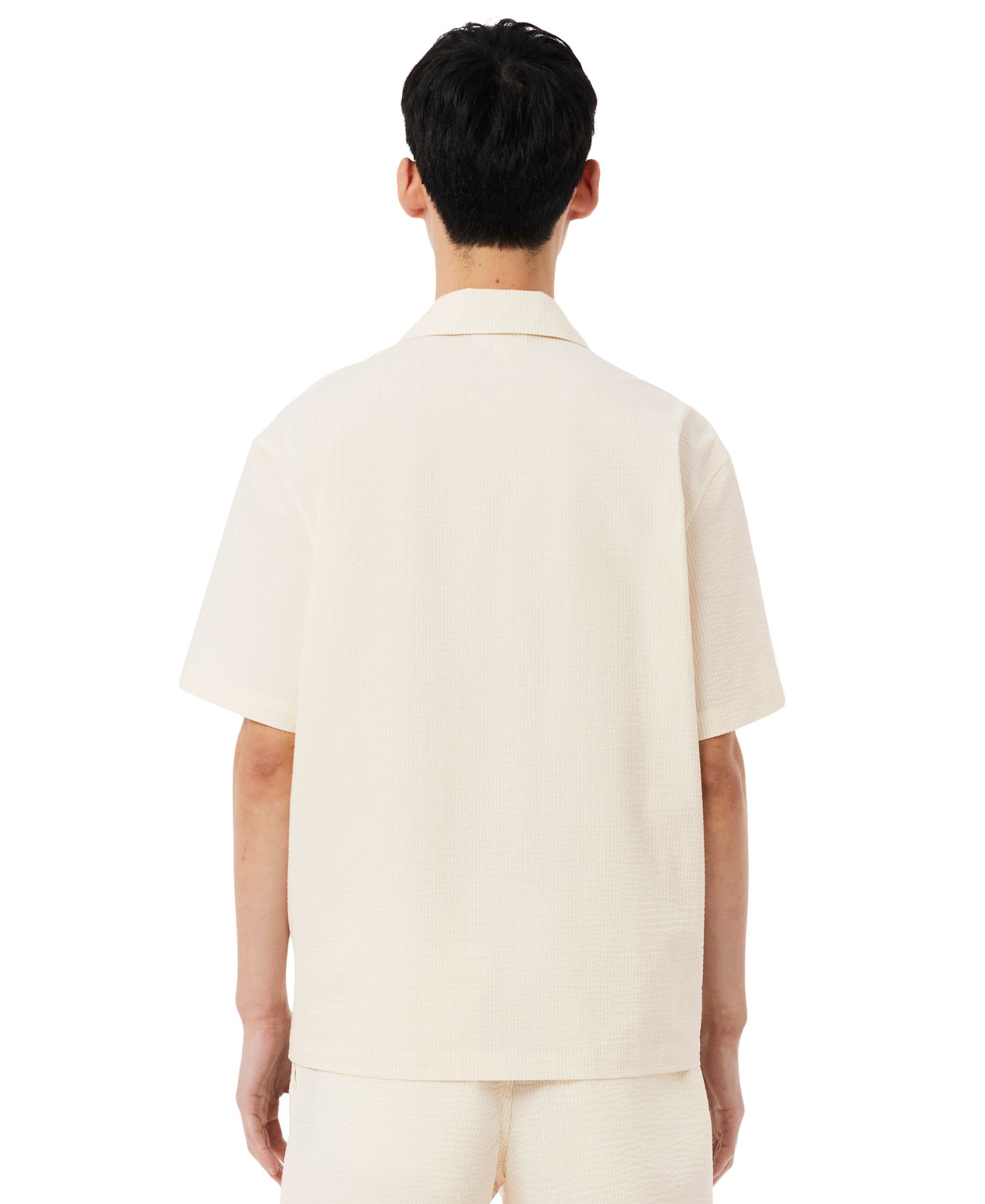 Men's Relaxed-Fit Seersucker Waffle Hawaii Collar Shirt