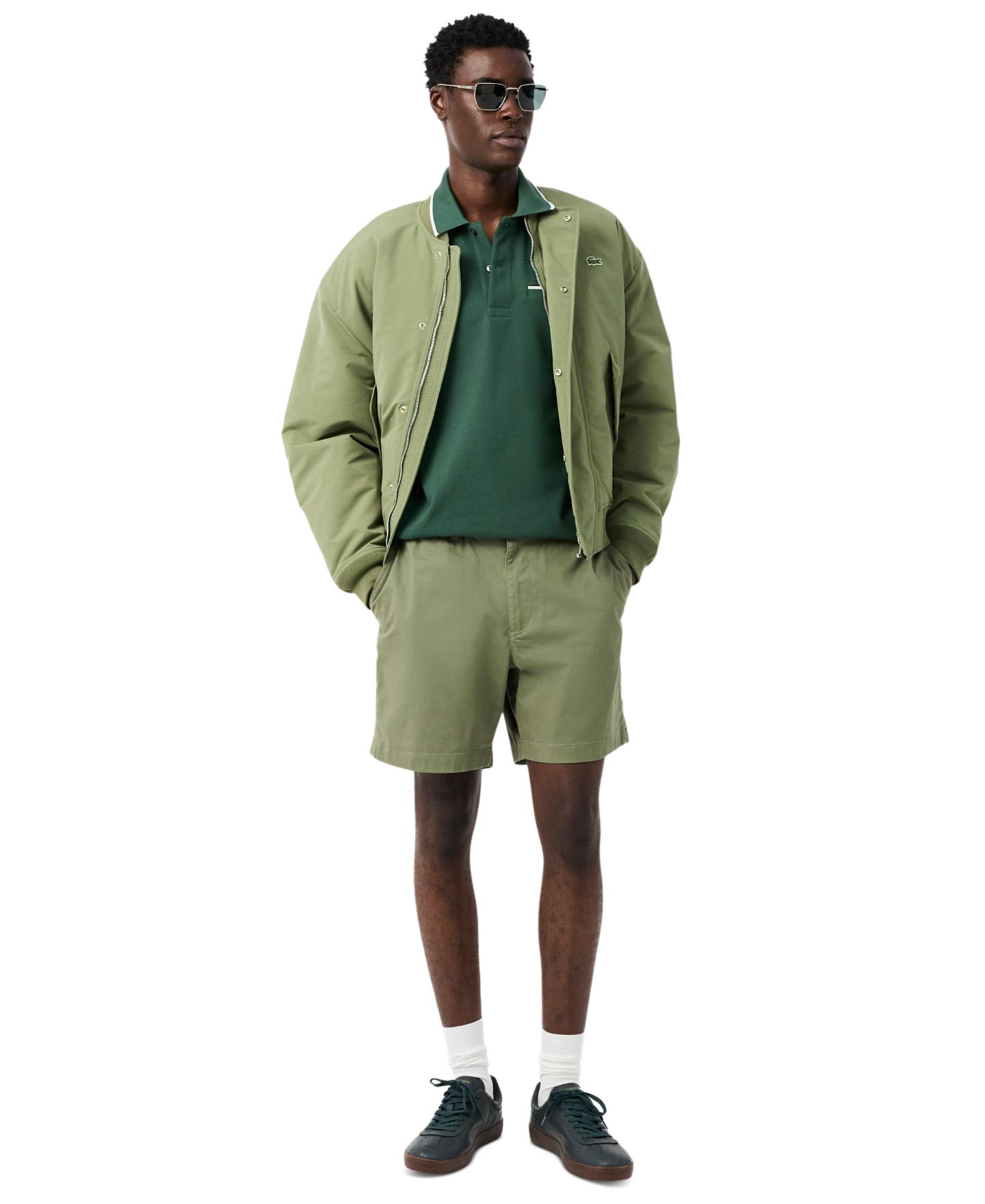 Мужское поло Lacoste Classic-Fit Polo Shirt, цвет: Зелёный — фото 2
