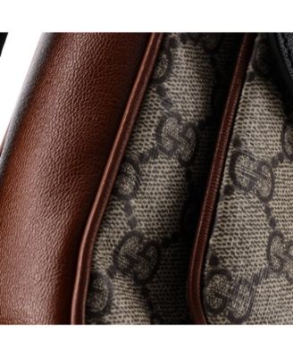 Small Padlock Front Pocket Flap Shoulder Bag GG Coated Canvas and Leather